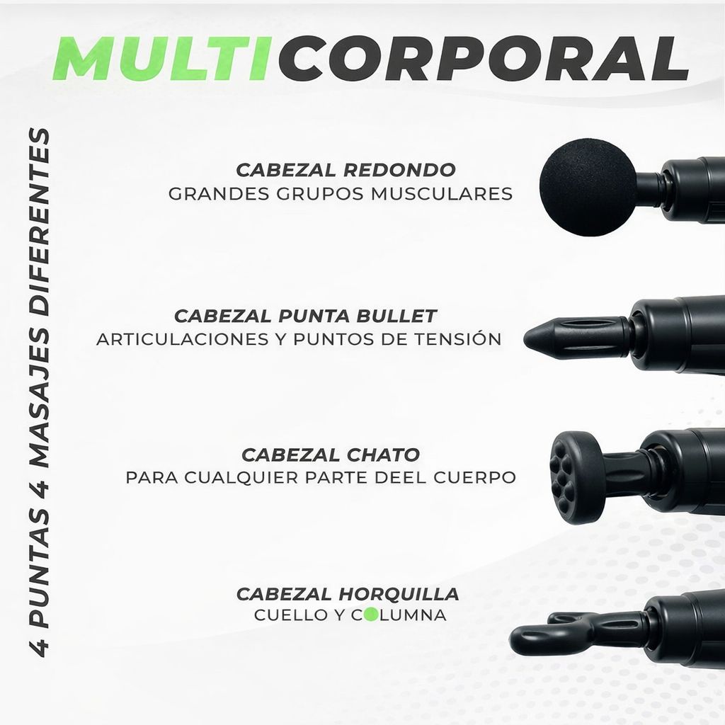Masajeador Corporal Recargable Pro™ – 5 Cabezales